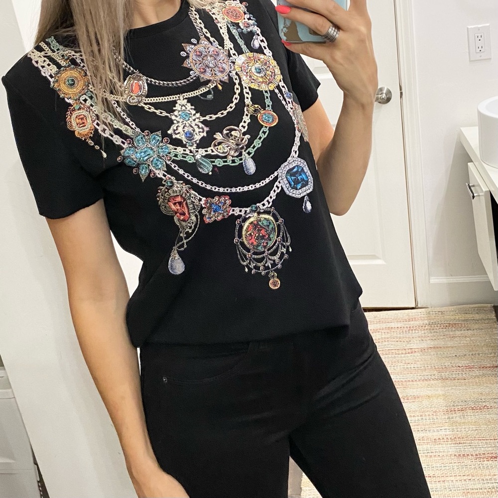 Zara  Chain Print Short Sleeve Tee size Small SOLD